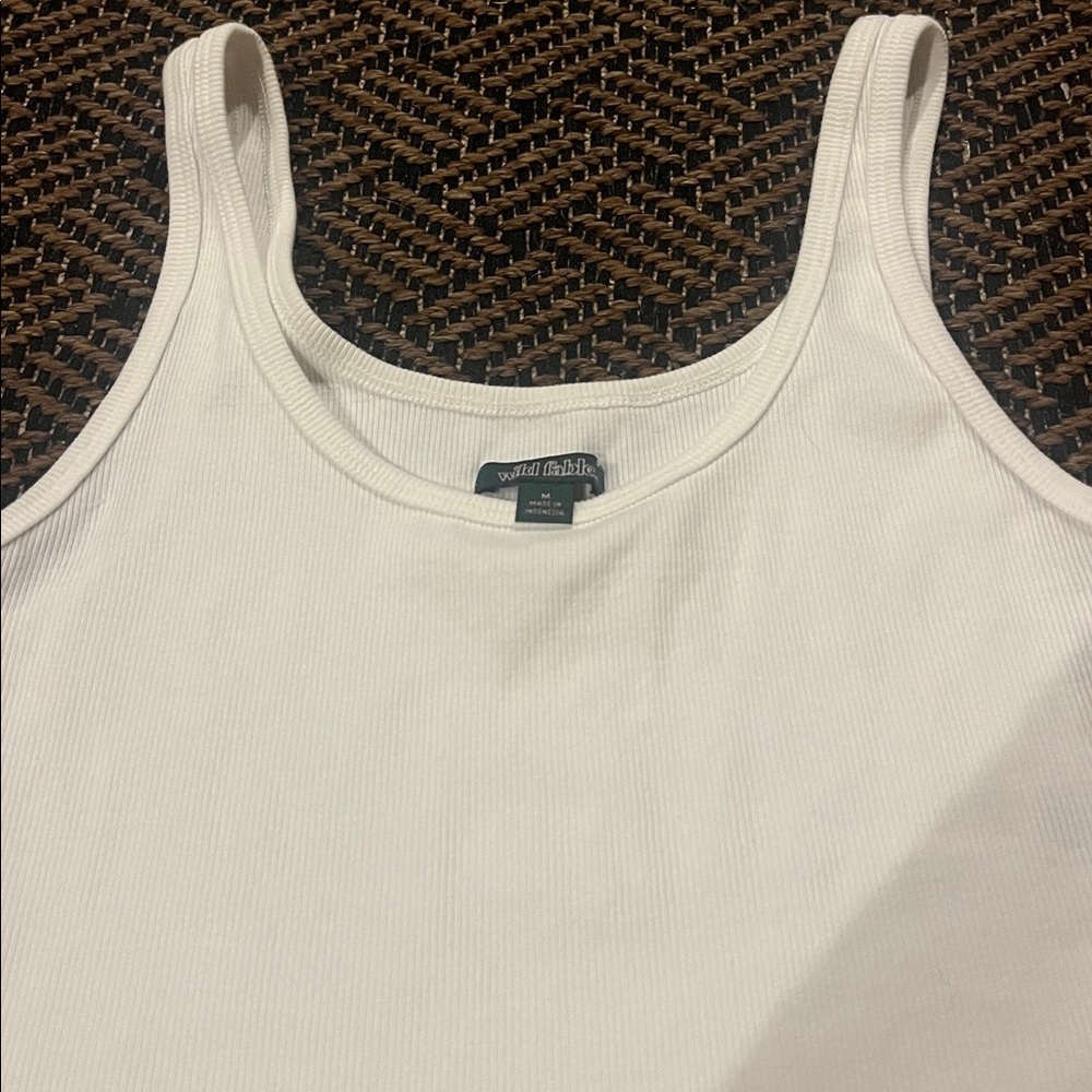 White Ribbed Tank Top - Picture 2 of 2